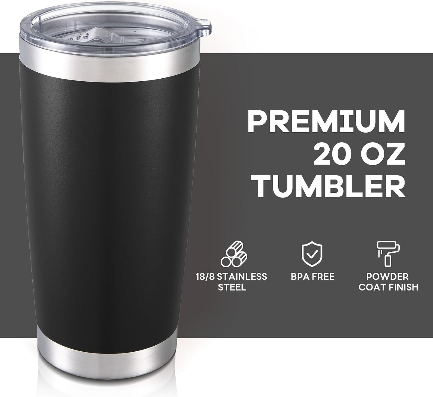 20 oz Tumbler with Lid Stainless Steel Insulated Tumblers Bulk Cups Mug