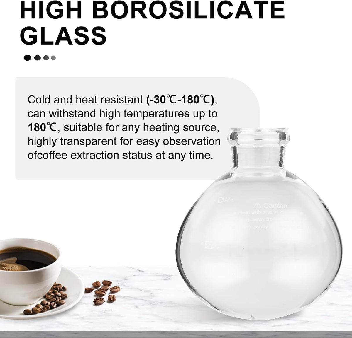 YUCHENGTECH Siphon Syphon Coffee Maker Tabletop Glass Siphon Pot Glass Technica Siphon Vacuum Coffee Maker(5 Cups(600ml))