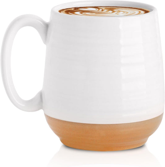 Hasense Large Coffee Mug with Handle, 20 oz Ceramic Tea Cup for Men and Women, White Soup Mugs for Coffee, Tea, Hot Cocoa,