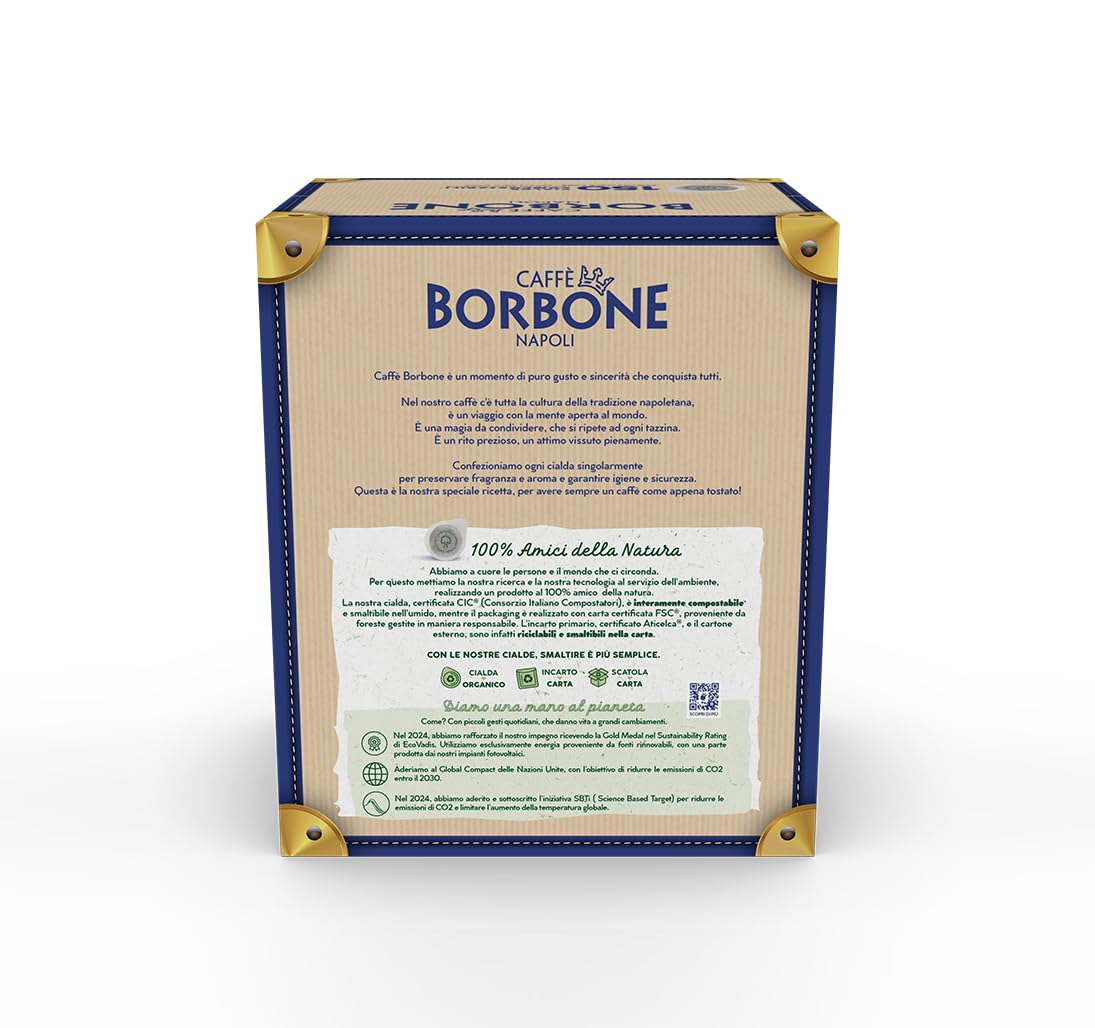 Caffe Borbone Espresso Paper Pods, Gold Blend, Sweet and Refined, Medium Roast ESE Pods, Authentic Italian Espresso- 150 Count
