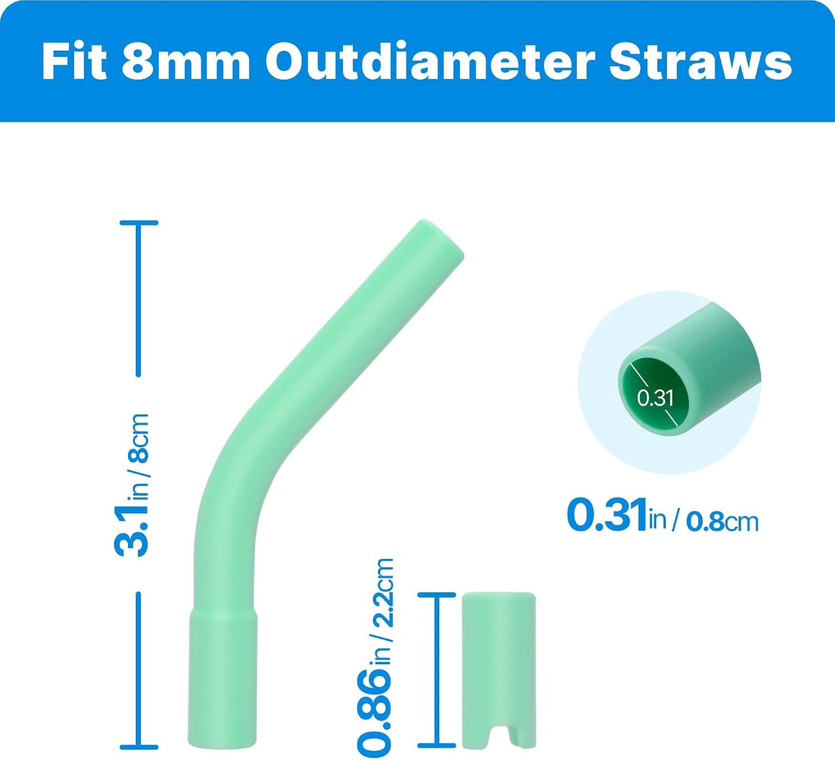 6Pcs Silicone Straw Tips for Metal Straw and Other 0.31 Inch Straws | Reusable Rubber Straw Tips, for Stanley Cup Tumbler, BPA Free, Soft &amp; Comfortable to Drink, Wide Color Selection(Light Pink)