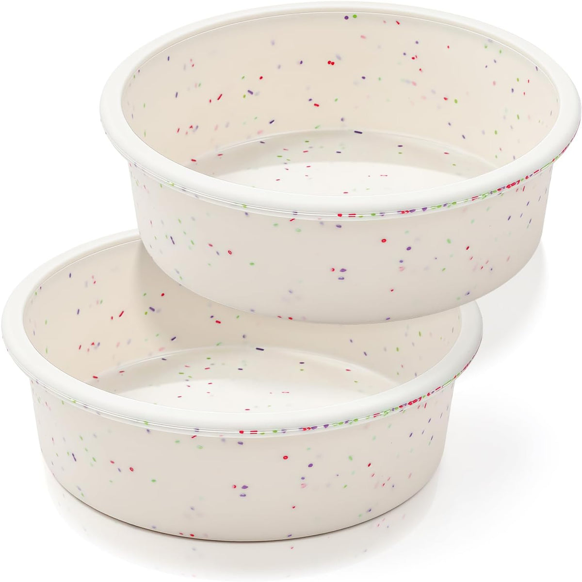 Vinino 6 Inch Round Cake Pans, 2 Pack Silicone Mold with Metal Frame | Ideal for Layer Cakes and Birthday Baking, Flexible Design for Homemade Desserts and Easy Storage