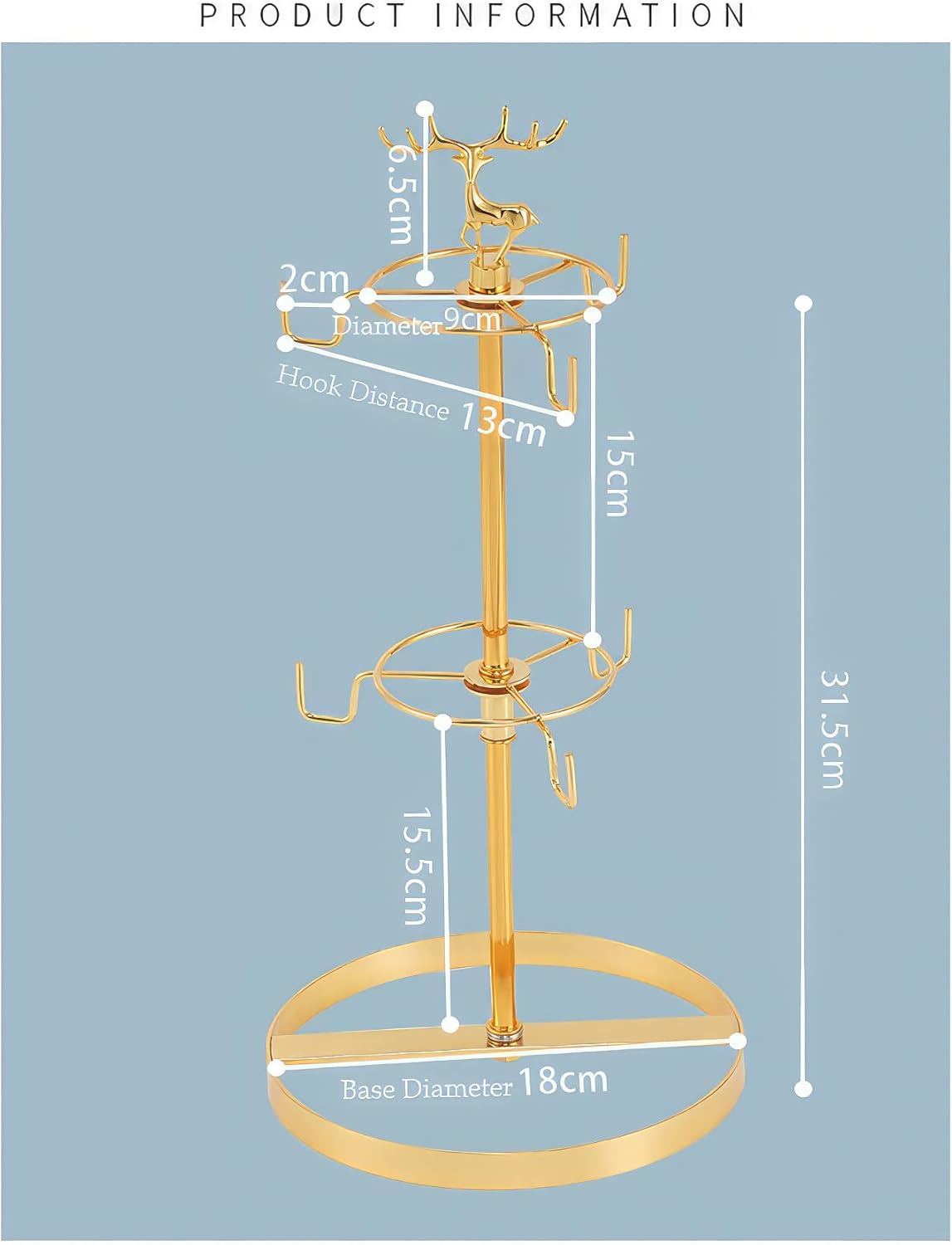 Coffee Mug Tree Holder for Counter,Double Tier Mug TeaCup Metal Holders Countertop,Coffee Mug Tea Cup Stand Rack for Counter