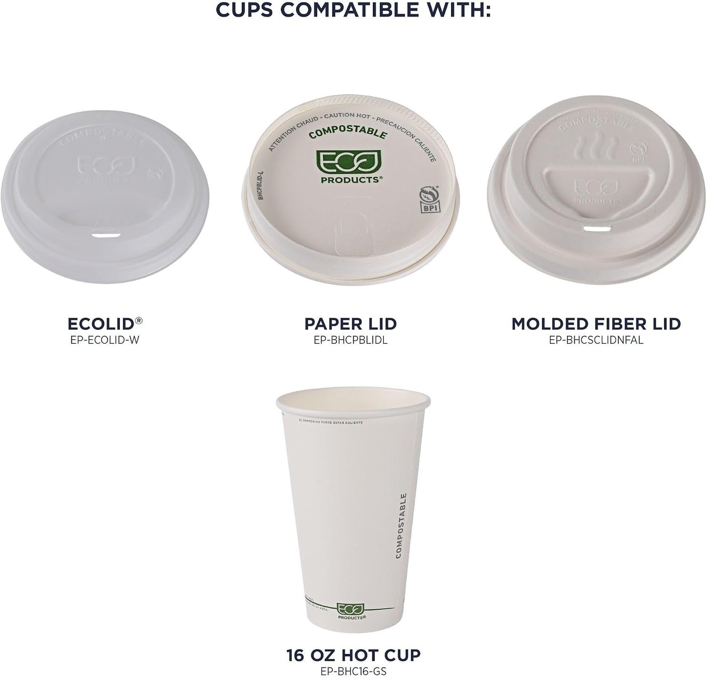 ECO PRODUCTS GreenStripe Disposable Paper Hot Cups, 16 oz, 1000 Count