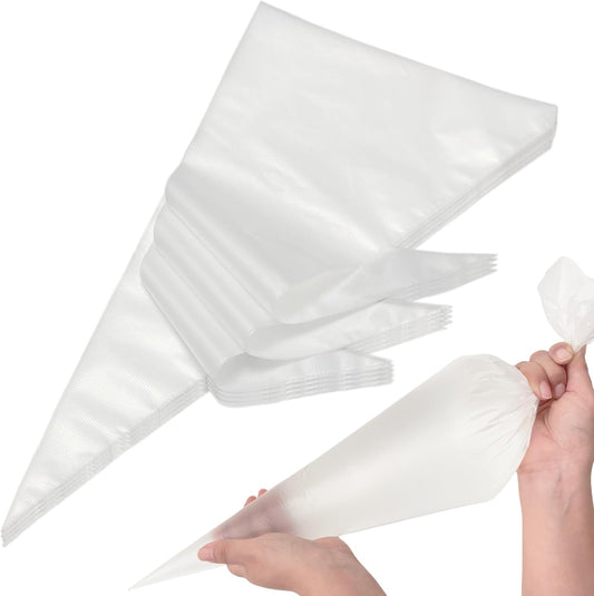 Extra Large Piping Bags Disposable 24 Inch - HOMIOVE 100Pack Clear Disposable Pastry Bags, XL Thick Non-Slip Anti Burst