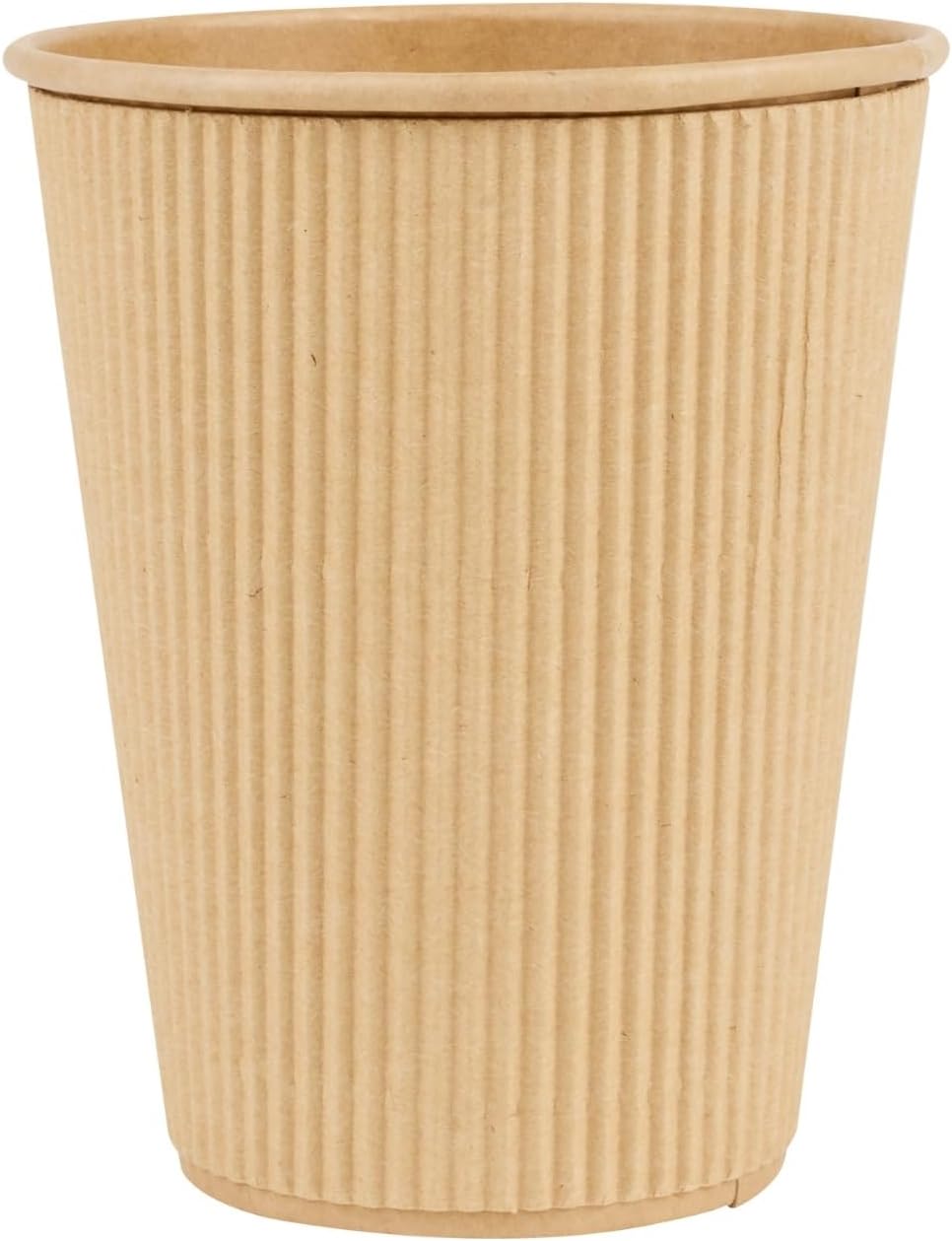 Restaurantware Ripple Wall Coffee Cup 500 Count 12 Ounce Insulated Hot Beverage Cup Disposable Non-Slip 12 Oz For Coffee Shops, Cafes, Bakeries, Kraft