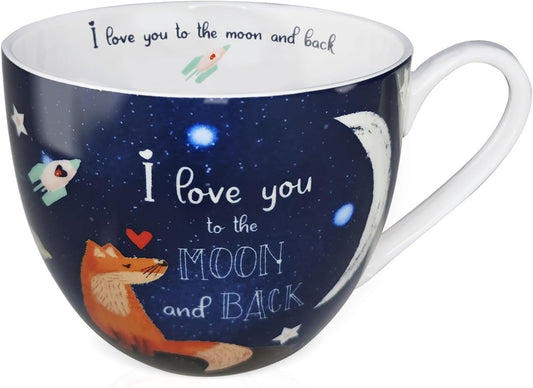 I Love You Coffee Mug, Premium 20 oz Bone China Coffee Tea Hug Mug, Perfect Holiday, Birthday, and Valentine's Day Gift for