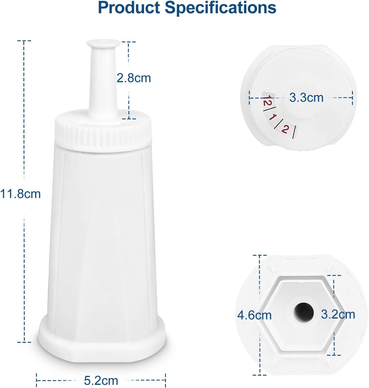 4 Pack Water Filter Compatible with Breville Coffee Machine | Compatible with Oracle, Barista &amp; Bambino - Pack of 4（First use without adding coffee powder）