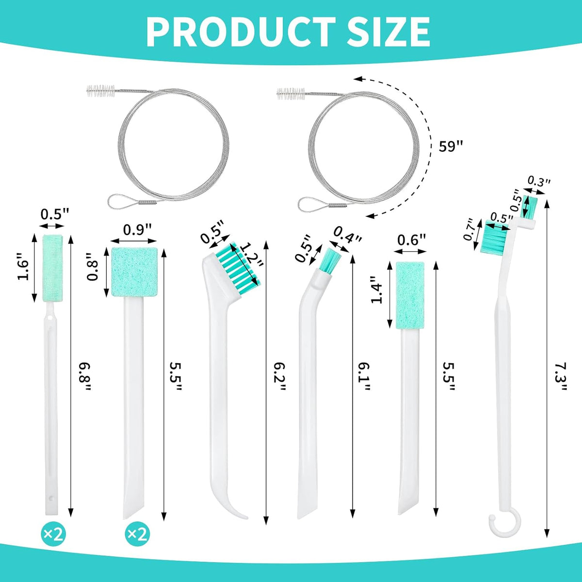 TUZAZO Ice Machine Cleaner Brush Kits, 10 PCS