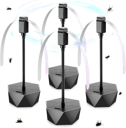 Fly Fans for Tables, Fly Repellent Fan Outdoor Indoor Keep Flies Away, Fly Repellent Fans for Tables with Holographic Bl