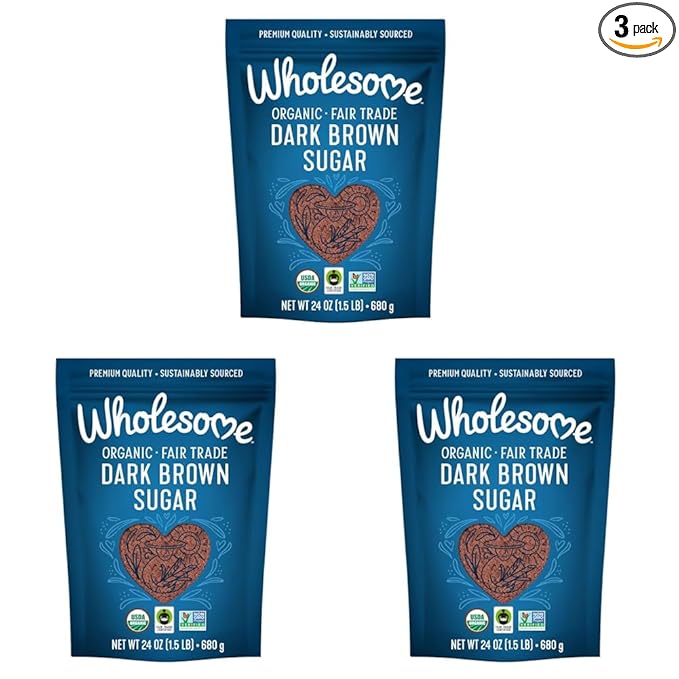 Wholesome Fair Trade Organic Dark Brown Sugar, 24oz, 3-Pack