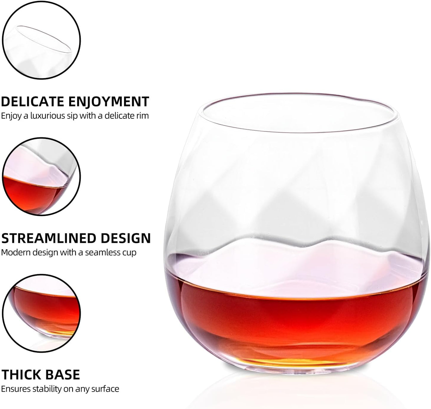 KAMMAK Glass Tumbler 18 oz, 540ml Thick-Walled Heavy Bottom Cup with Delicate Rim, Sturdy &amp; Stable Seamless Design for Beer, Iced Coffee, Juice, Smoothie and Daily Drinking