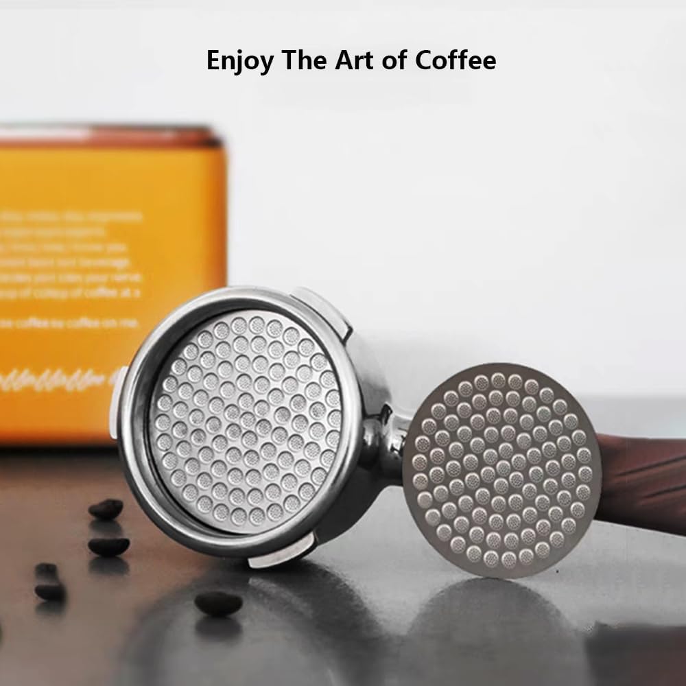 Puck Screen Reusable Mesh Coffee Filter for Espresso Portafilter Basket with Silent Puck Screen Ejector Coffee Grounds Remover Knock-Free Air Blower Kit (51mm Puck Screen)