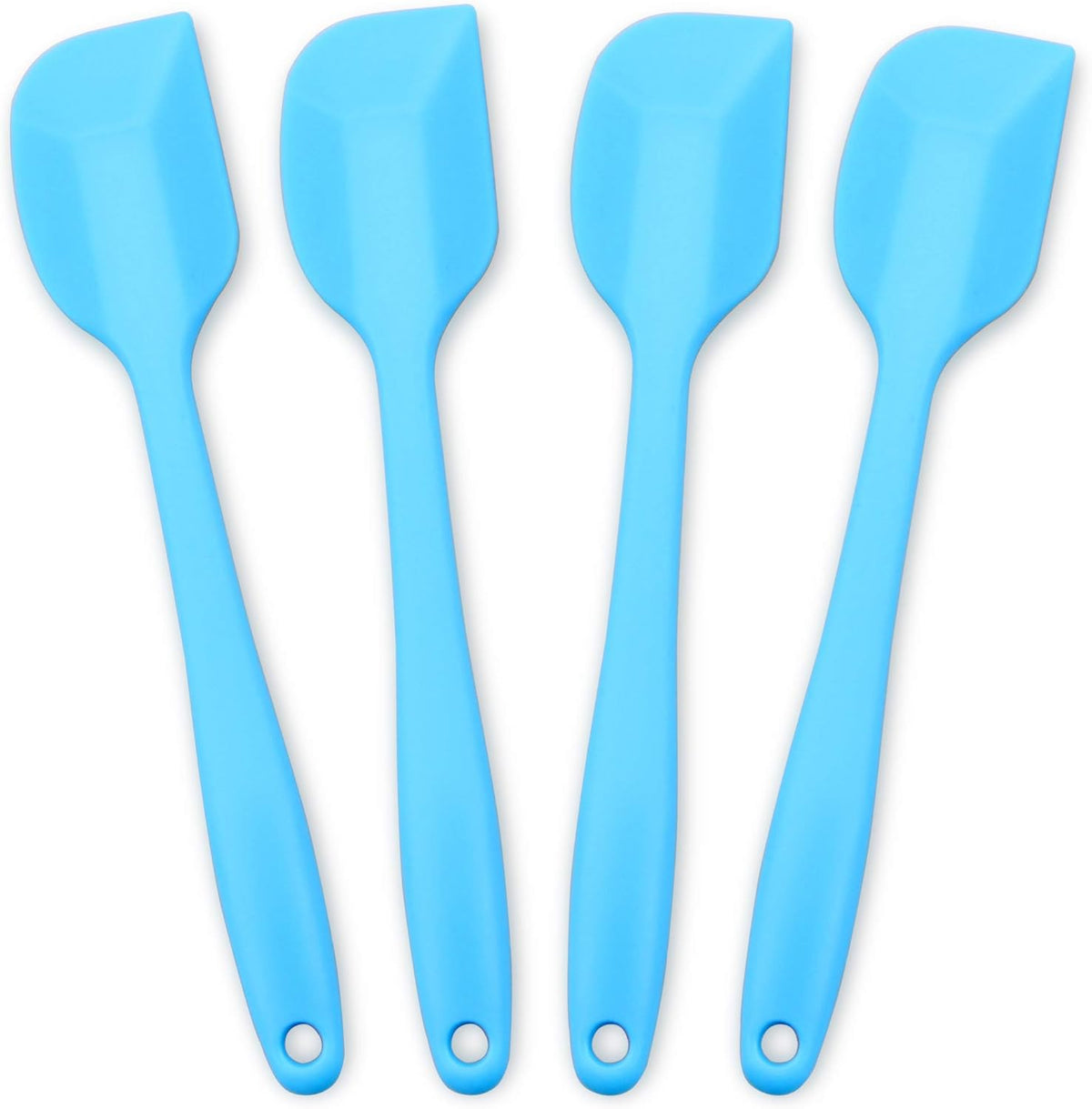 Silicone Spatula 4-piece Set, Heat-Resistant Non-stick Rubber Spatulas with Stainless Steel Core, Blue