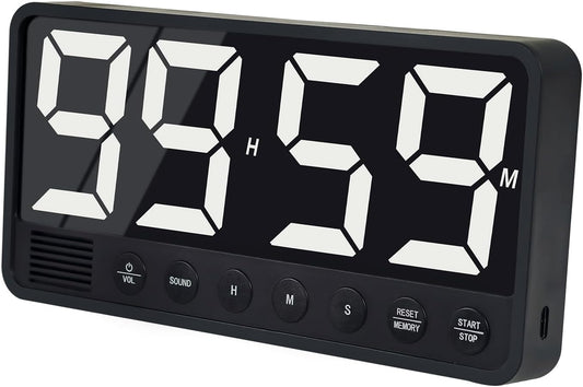 Digital Kitchen Timer with 7.1” Extra Large Display, Rechargeable Magnetic LED Countdown/Up Memory Timer with 6 Alarms & 4