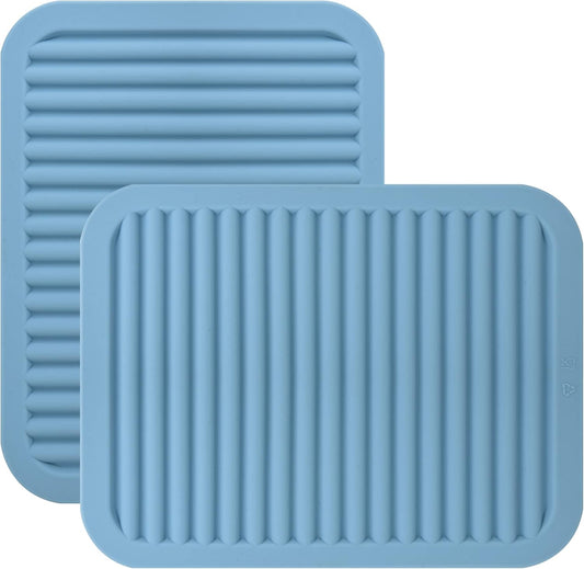 Silicone Trivet Mat for Hot Pots and Pans, Heat Resistant Silicone Mat, Multipurpose Trivets Mats, Flexible Durable Blue Hot