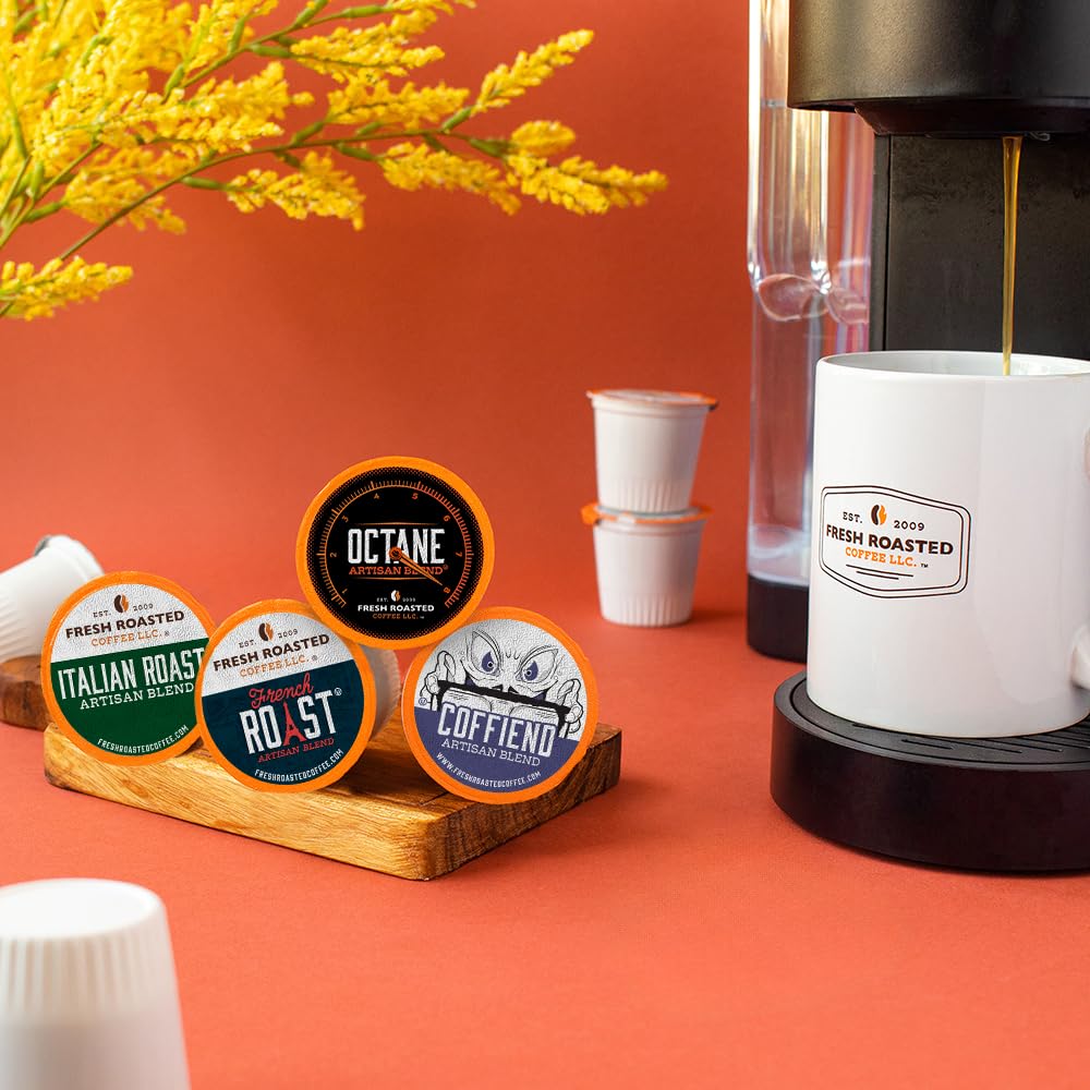 Fresh Roasted Coffee, Bold Artisan Blend Variety Pack K-Cup Pods for Keurig Brewers, Medium Roast, Kosher, 96 Count Loose Pack