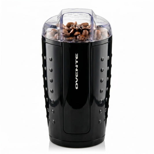 OVENTE Electric Coffee Grinder with One Touch Push-Button, Black CG225B