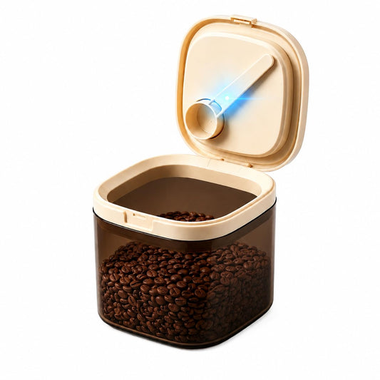 Ankou Airtight Food Storage Container with Magnetic Scoop & Built-in Leveler, 800ML Coffee Canister with Date Tracker, BPA