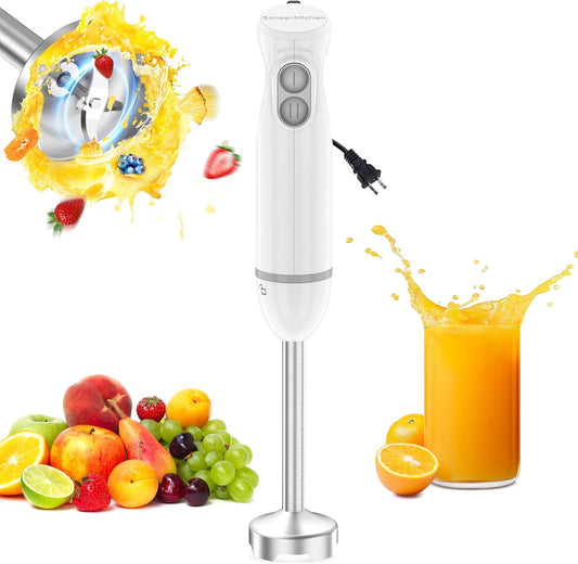 Bonsenkitchen Immersion Blender with 2 Mixing Speed,Stainless Steel Blades