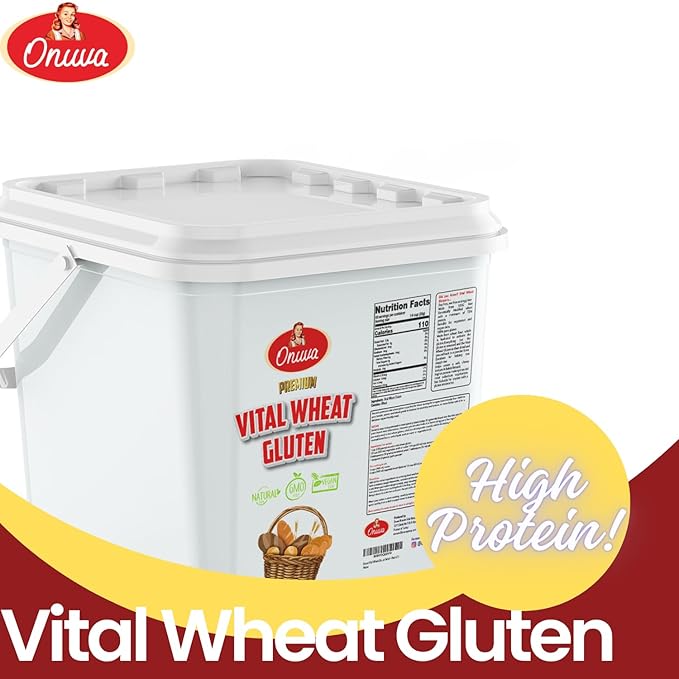 Vital Wheat Gluten by Onuva | High in Protein | 4lb (1.81 kg) | Vegan | Non GMO | Keto Friendly | Bread Making | Natural Powder for Bread Machine | Low Carb | Vegan Gluten | For Seitan | Pack of 1
