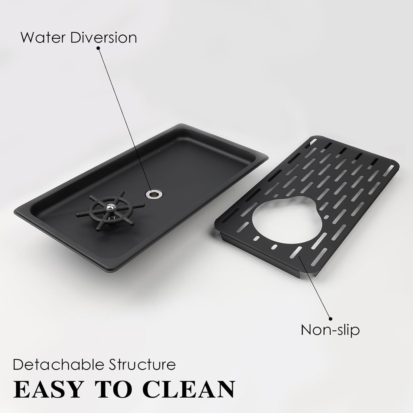 Pitcher Rinsers，Pitcher Washer, Espresso Washer And Spray, Drainage And Drip Tray, 304 Stainless Steel Bar Glass Washer Sink, Suitable For Home Kitchen, Hotel, Coffee Shop, Restaurant (Black)