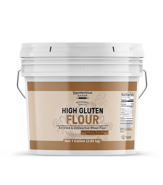 Unpretentious High Gluten Flour, 1 Gallon Bucket, Artisan Bread, Bagels, Pizza