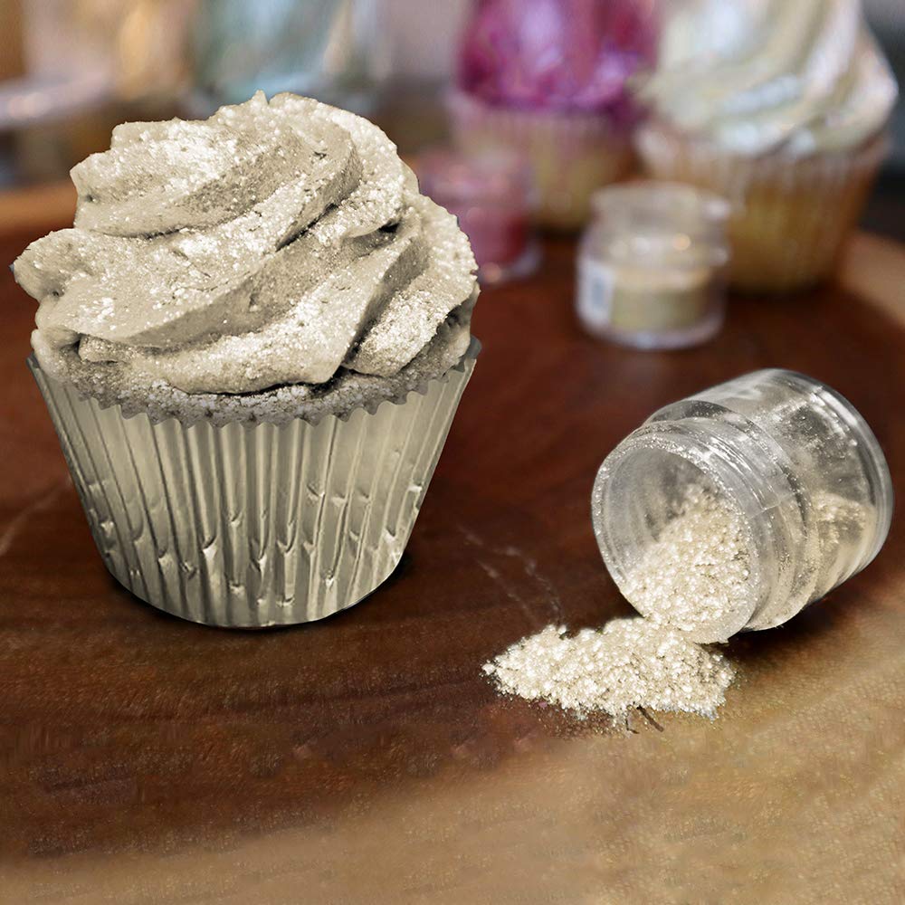 BAKELL Champagne Gold Edible Glitter, 45 Grams | TINKER DUST Edible Glitter | KOSHER Certified | 100% Edible Glitter | Cakes, Cupcakes, Cake Pops, Drinks, Dessert Vegan Glitter & Dusts (45g Shaker, Champagne Gold)
