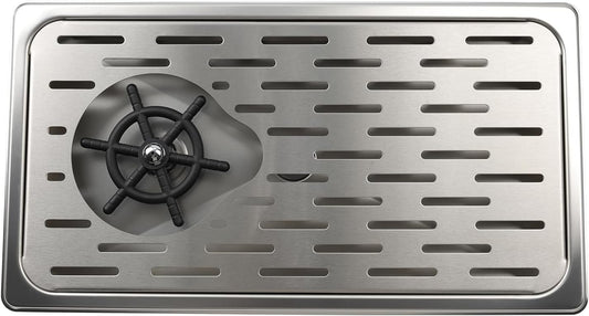 Pitcher Washer, Espresso Washer and Spray, Pitcher Rinser ，Drainage and Drip Tray, 304 Stainless Steel Bar Glass Washer Sink, Suitable for Home Kitchen, Hotel, Coffee Shop, Restaurant (Silver)