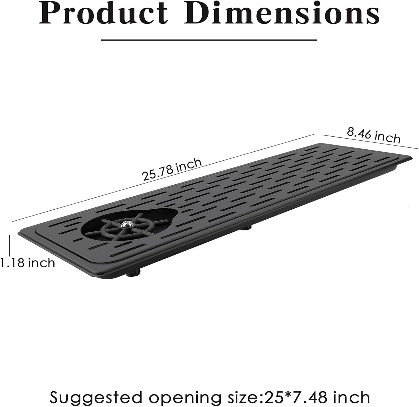 KF25-Black Stainless Steel Bar Glass Pitcher and Drip Tray Washer for Home Kitchen Hotel Cafe Restaurant