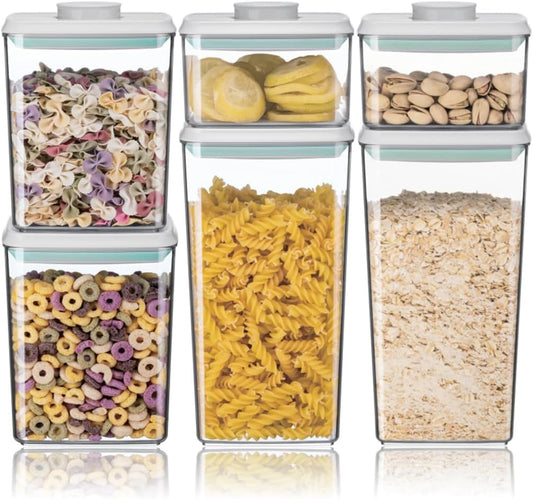 Ankou Airtight Food Storage Container Sets with Lids 6Pcs Pop Containers for Kitchen Pantry Organization BPA-Free Stackable