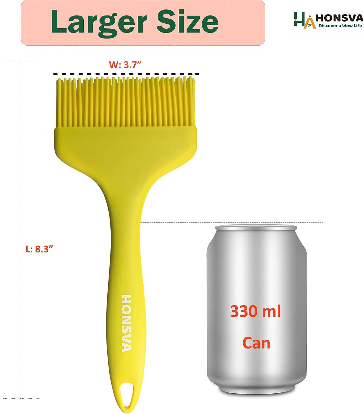 Widened Silicone Pastry Basting Brush 2 Pcs, One-Piece Design, W/3.5", Heat Resistant Kitchen Brush for Baking, Grilling, Saucing Oil, BBQ Sauce, Marinade etc, Dishwasher Safe,Yellow&amp;Green