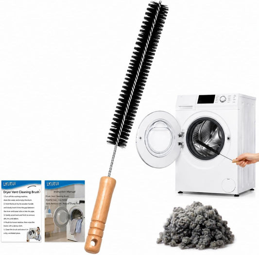 Dryer Lint Brush Vent Cleaner Lint Trap Cleaning Tool Dryer Vent Brush Long Flexible with Wood Handle 27.95 Inches Medium