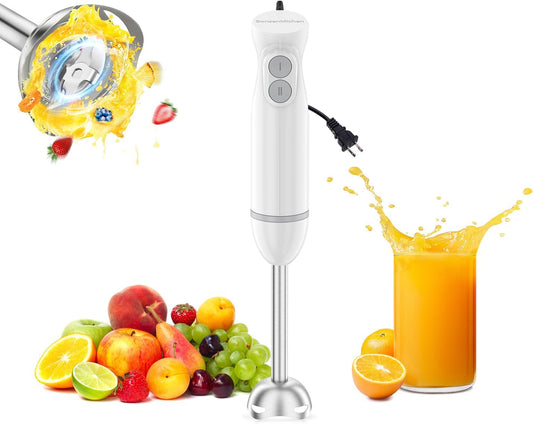 Bonsenkitchen Hand Blender, Immersion Blender with 2 Mixing Speed, Electric Portable Handheld Stick Mixer with Stainless