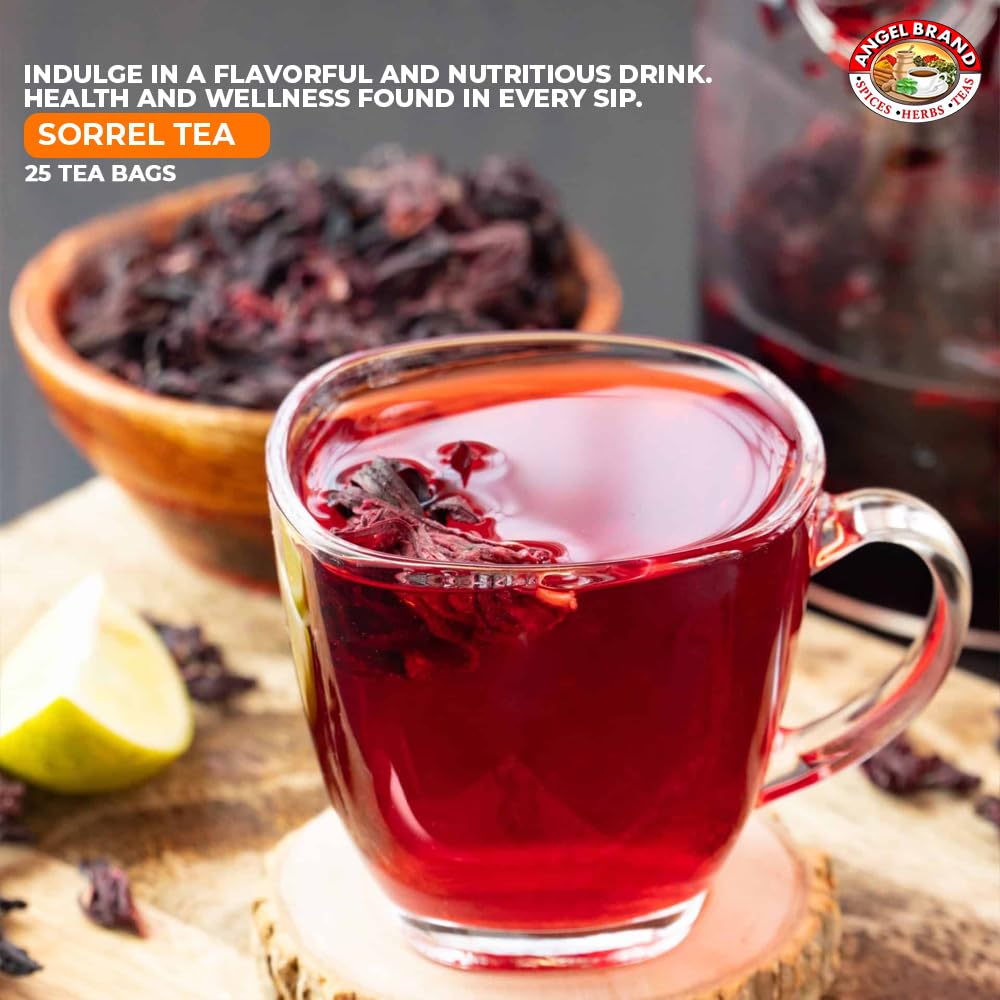 Sorrel Hibiscus Tea Bags | 20 Count | 3 Pack | Refreshing Flavor | Sorrel &amp; Hibiscus Tea