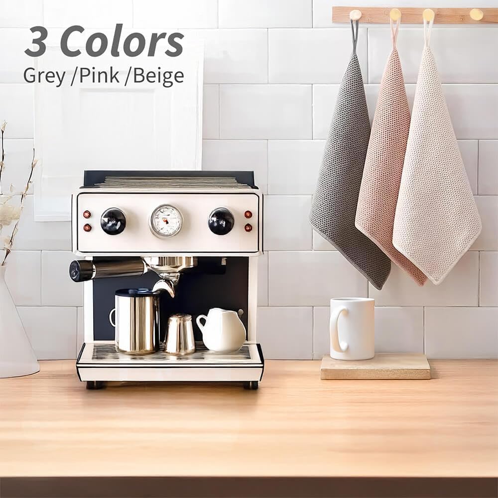 Barista Towels 6 Pack, Espresso Machine Accessories, 12"x12" | Microfiber Coffee Cleaning Cloths, Essential Coffee Bar Accessories, Ideal for Steam Wands, Milk Frother, Countertops