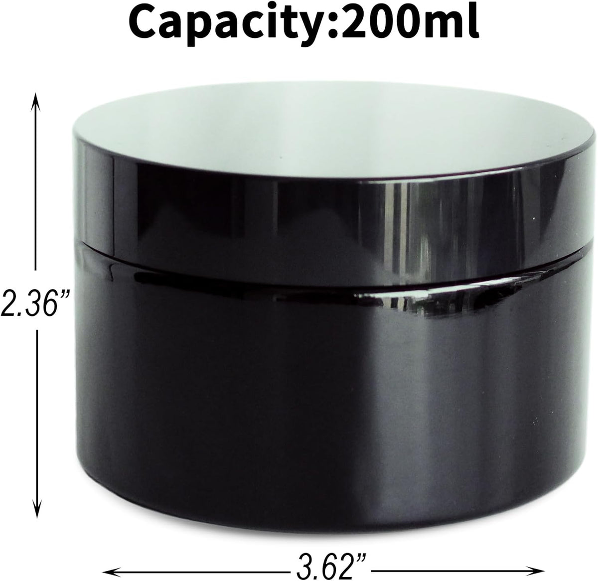 Black Glass Smell Proof Storage Jar 200ml Wide Mouth Airtight UV Protection Container for Spice Coffee