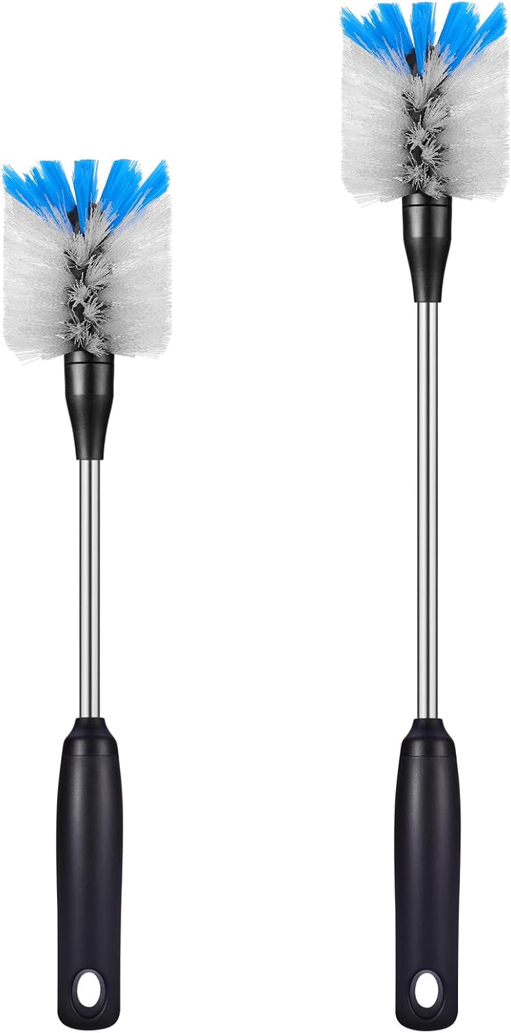 MOSOLAN Stainless Steel Bottle Brush with Replaceable Head, 13 in - 15 in