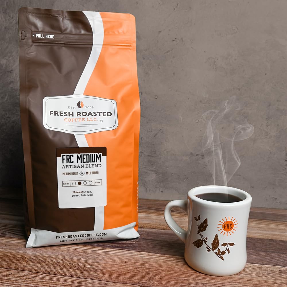 Fresh Roasted Coffee, FRC Medium Roast Blend, 2 lb (32 oz), Kosher, Whole Bean