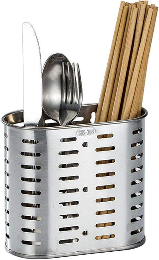 Self Adhesive 2 Compartments Mesh Utensil Drying Rack/Chopsticks/Spoon/Fork/Knife Drainer Basket Flatware Storage Drainer,