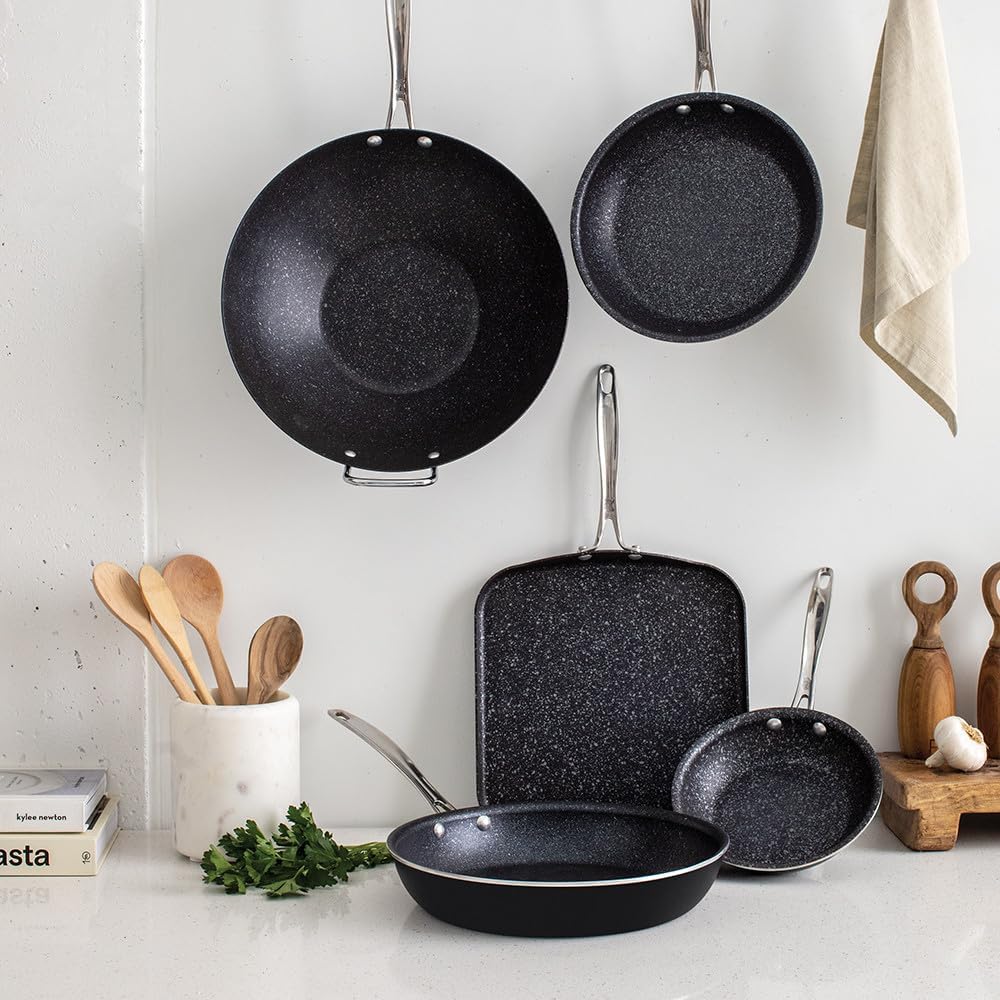 Nordic Ware Basalt Aluminized Steel Spun Wok, 14-Inch, Ceramic Coating