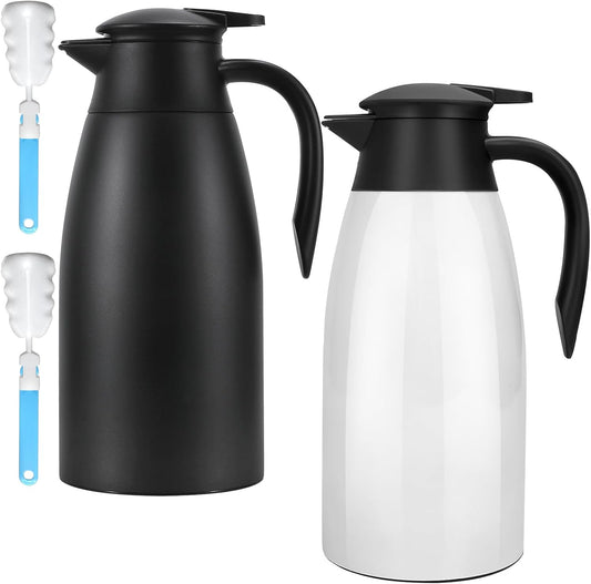 Updated Thermal Coffee Carafe, 70 Oz Insulated Stainless Steel Coffee Carafes for Keeping Hot Coffee & Water Hot