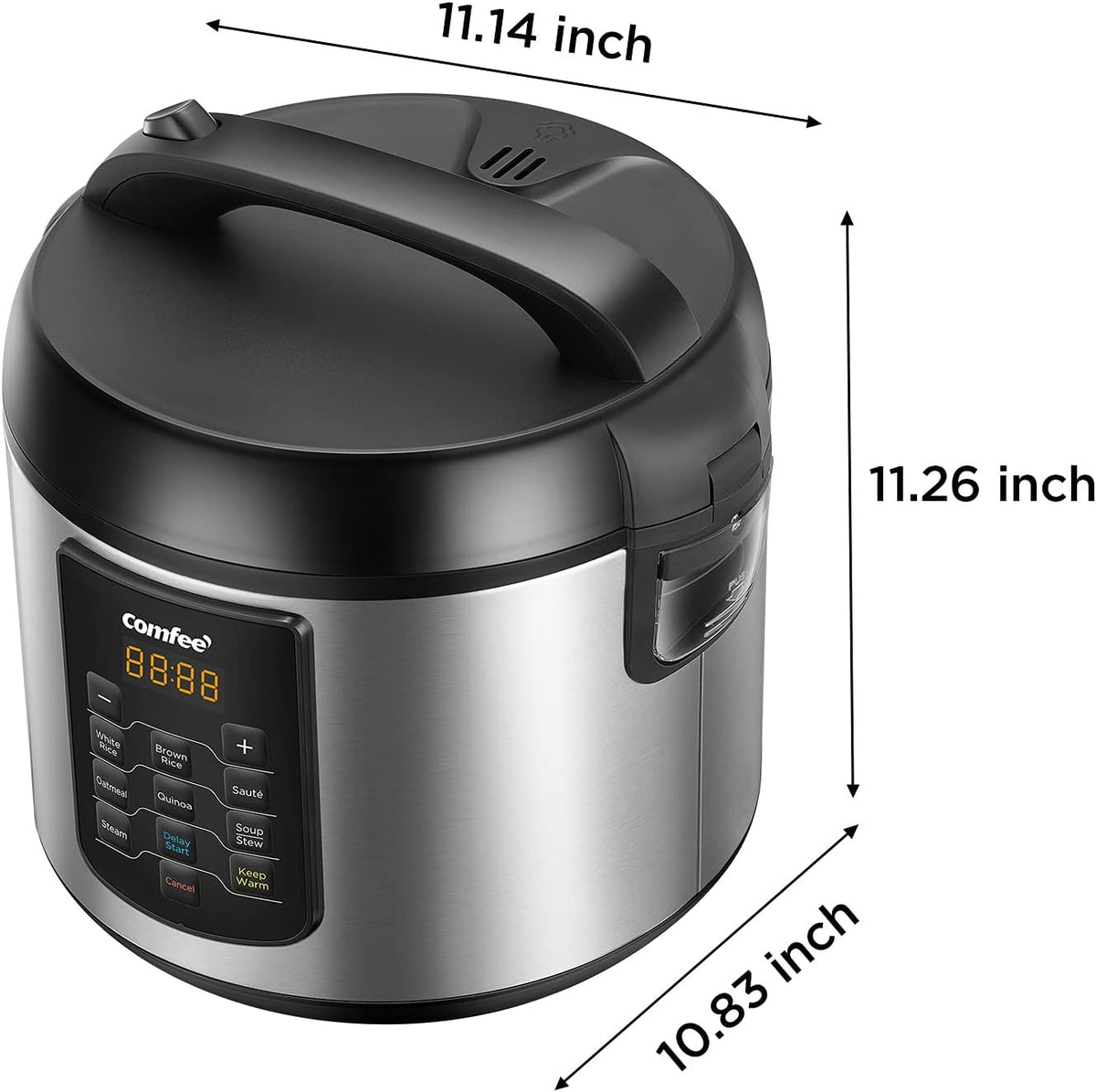 COMFEE' Rice Cooker 10 cup Uncooked/20 cup Cooked , Rice Maker, Steamer, Saute, Steamer and Warmer, 5.2 QT Large Capacity, Brown Rice, Quinoa and Oatmeal, 8 One-Touch Programs
