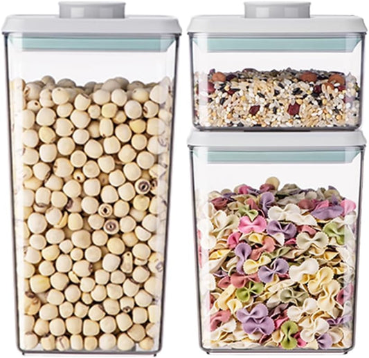 Food Storage Containers with Lids Airtight- 3Pcs BPA-Free Kitchen and Pantry Organization Pop Containers, Leakproof