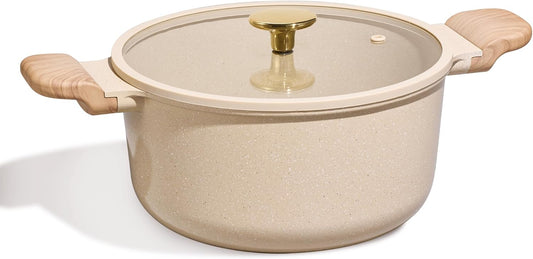 CAROTE 5 Qt Nonstick Stock Pot with Lid Soup Pot, Ceramic 5 Quart Casserole with Lid, Easy to Clean Non Stick Cooking Po