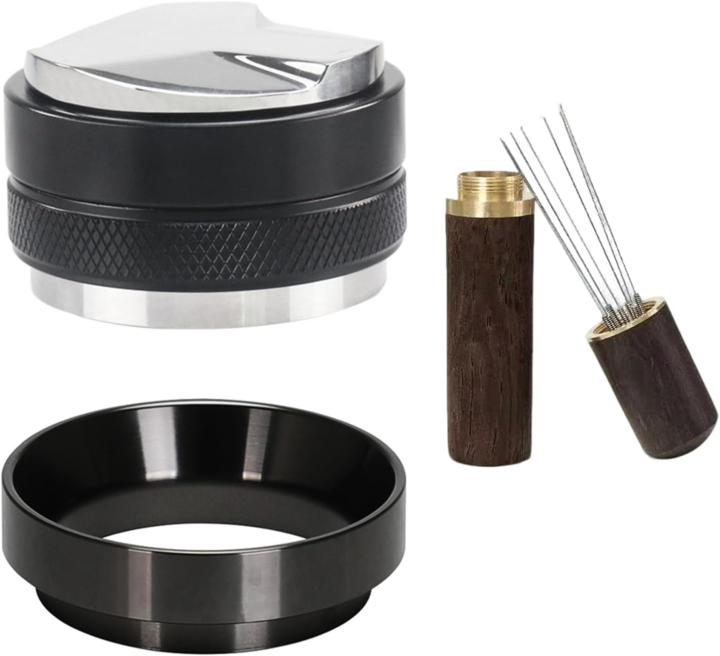 Espresso Accessories Kit 2-in-1 Coffee Distributor and Tamper Leveler, WDT Tool and Magnetic Dosing 
