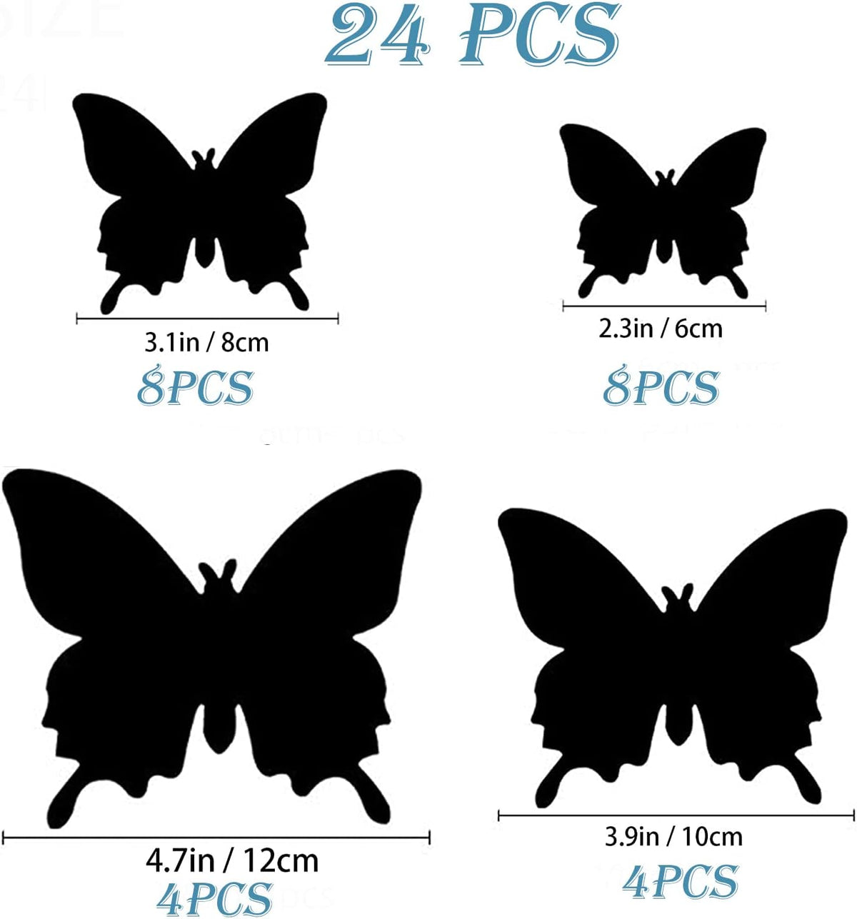 OPSEAM 3D Butterfly Wall Decor Butterfly Decorations Stickers with Magnets | 24 PCS Circl,12 Styles Double Layer Butterfly for Classroom Decoration,Locker Refrigerator, Reusable,Waterproof