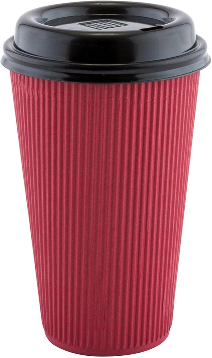 Restaurantware Ripple Wall Coffee Cups 500 Count 16 Ounce Insulated Crimson Paper Cups, Rolled Rim Spill-Resistant Disposable Paper Non-Slip for Coffee, Beverages