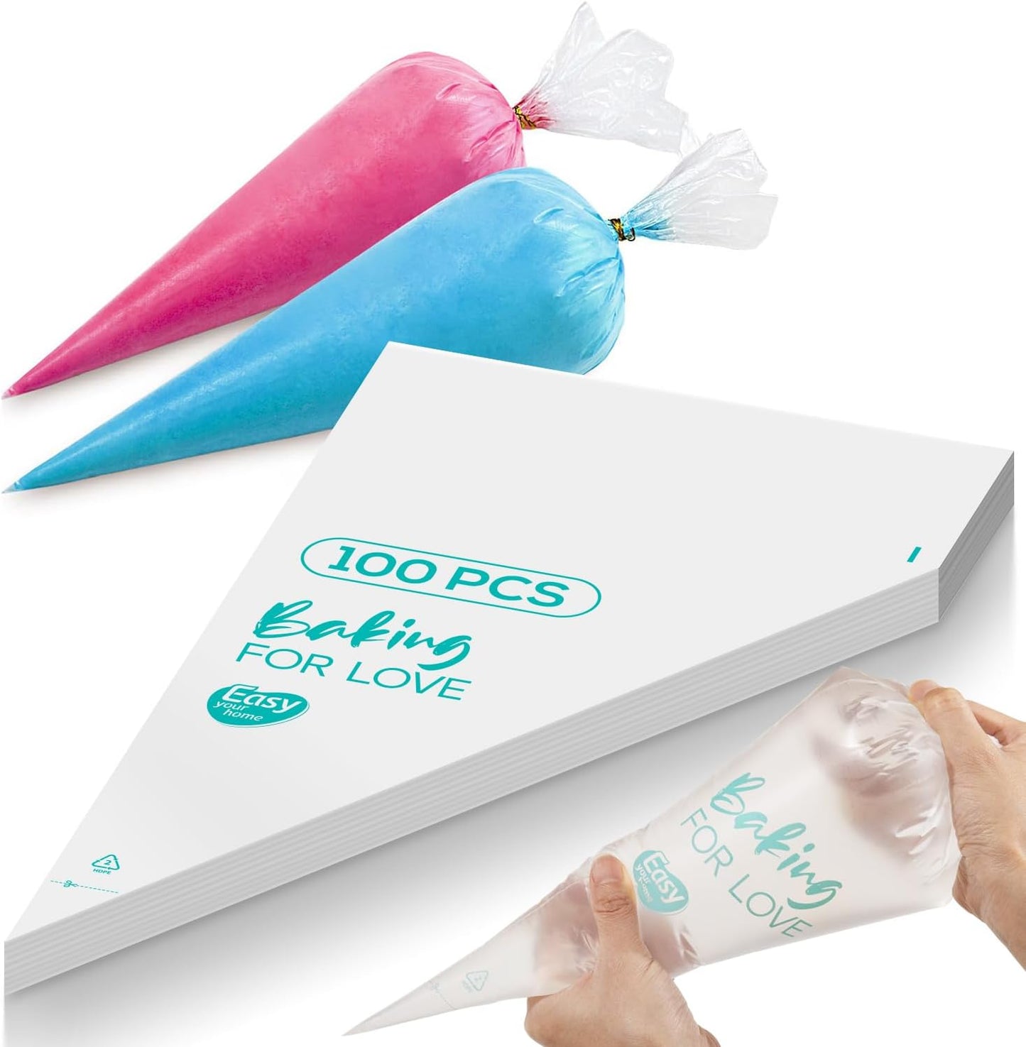 16 Inch Thick Disposable Piping Bags, 100PCS Anti Burst Pastry Bags for Cake Decorating Cream Frosti