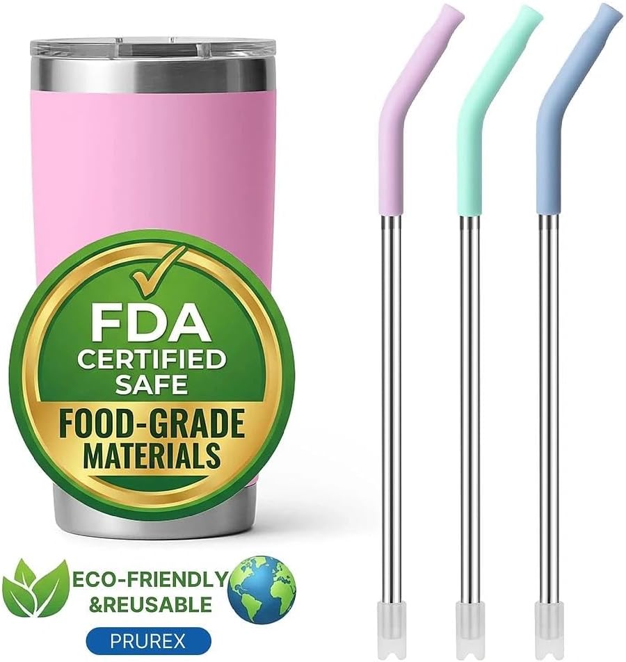 Straight Metal Straws for Stanley 20oz, Reusable Stainless Steel Straws